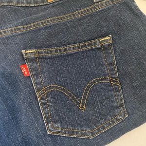 Women's Levi 529 jeans. Size 10 . Fraying on the bottom of both legs.